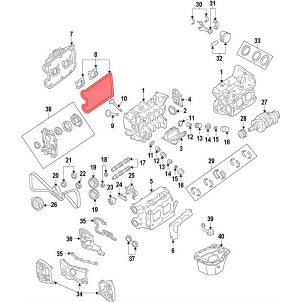 Subaru Genuine Rocker Valve Cover Gasket RIGHT SIDE - Image 2