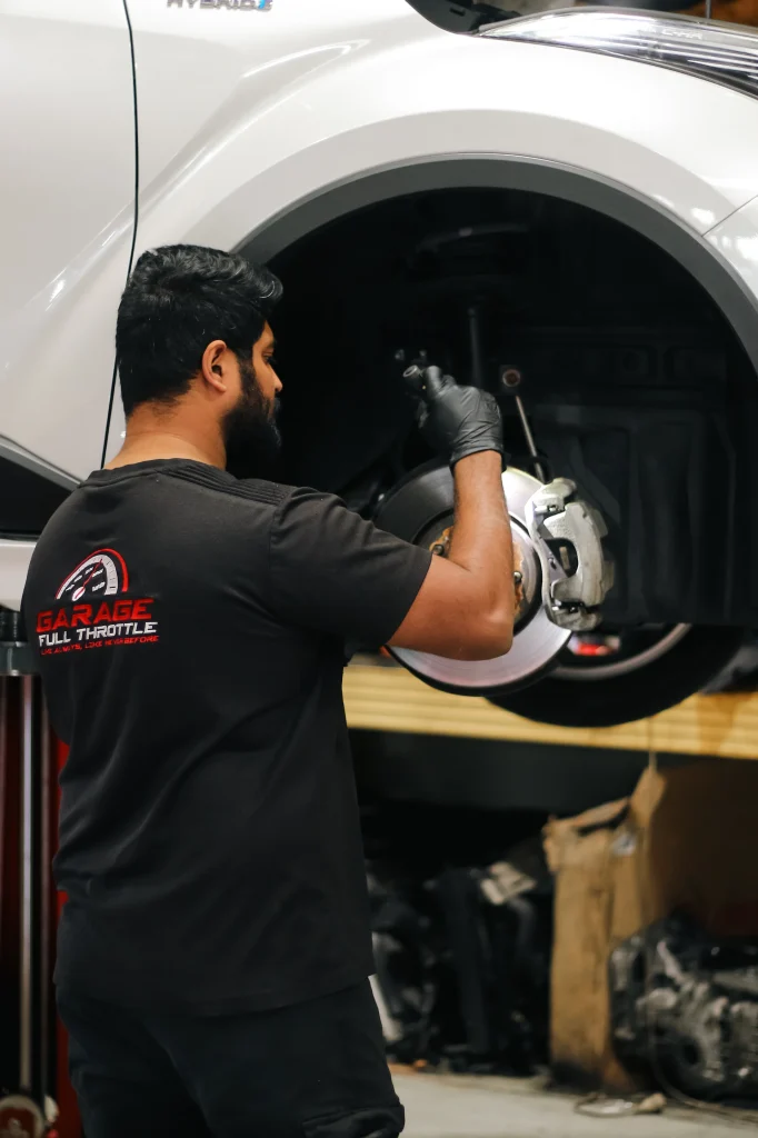 Brakes and suspension service at garage full throttle