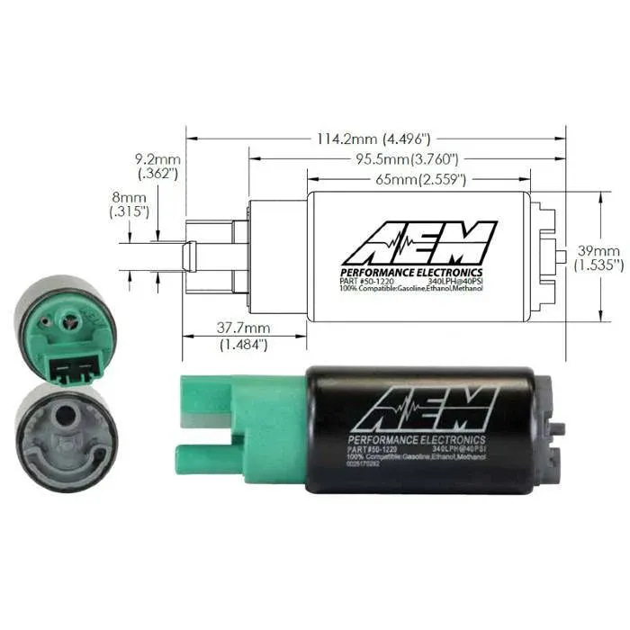 AEM 340LPH E85 HIGH FLOW IN-TANK FUEL PUMP (65MM, NO-HOOKS, OFFSET INLET), WRX/STI/FXT/LGT, R35 GTR - Image 5